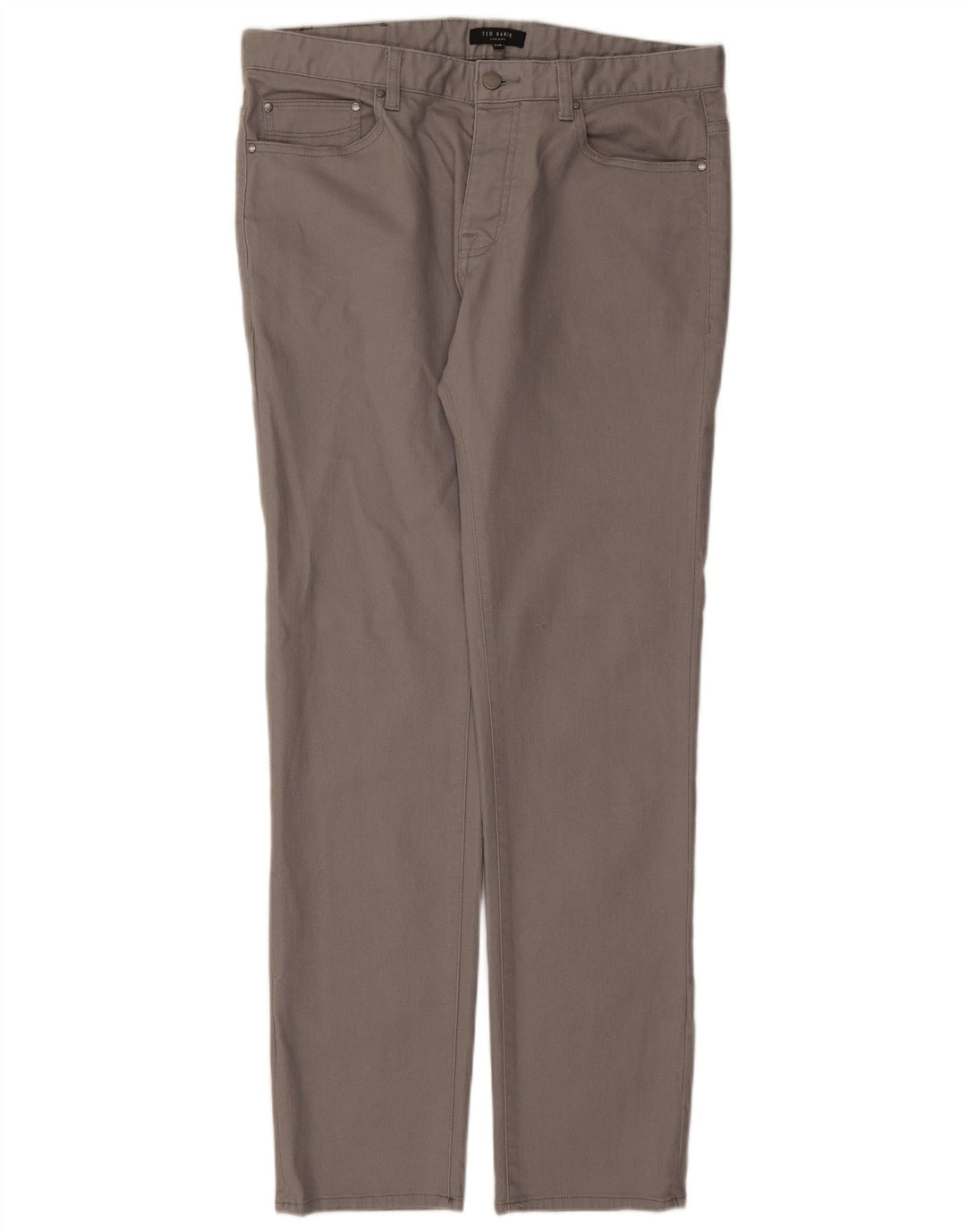 Gerade Freizeithose für Herren von Ted Baker, W34, L32, graue Baumwolle