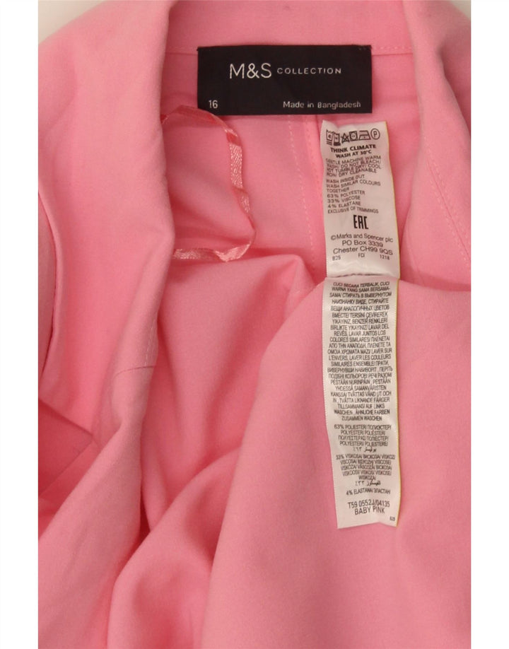 MARKS & SPENCER Offene Damen-Blazerjacke mit 3/4-Ärmeln, Gr. 16, Rosa