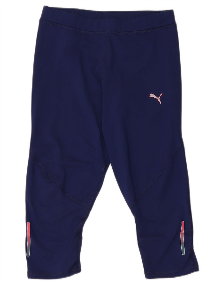 Puma Damen Capri-Leggings UK 10 Small Marineblau Polyester