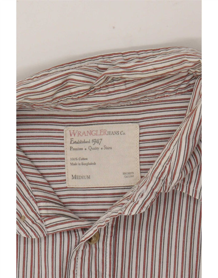 Wrangler Herrenhemd aus mittelroter Nadelstreifen-Baumwolle