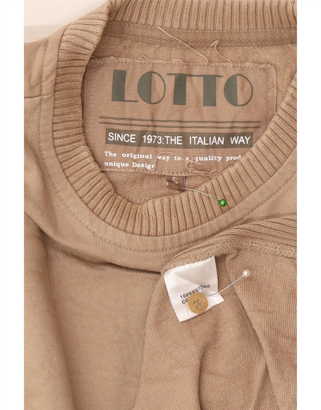 Lotto Herren-Top, langärmelig, klein, braune Baumwolle
