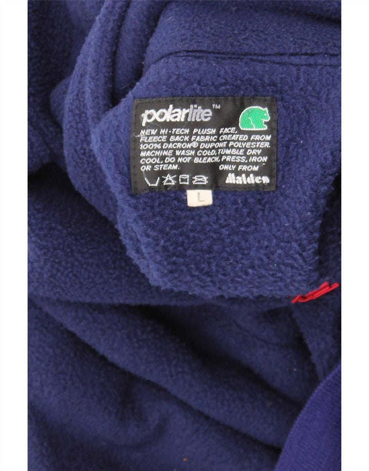 Malden Herren-Fleecepullover mit Knopfkragen, Größe L, Blau