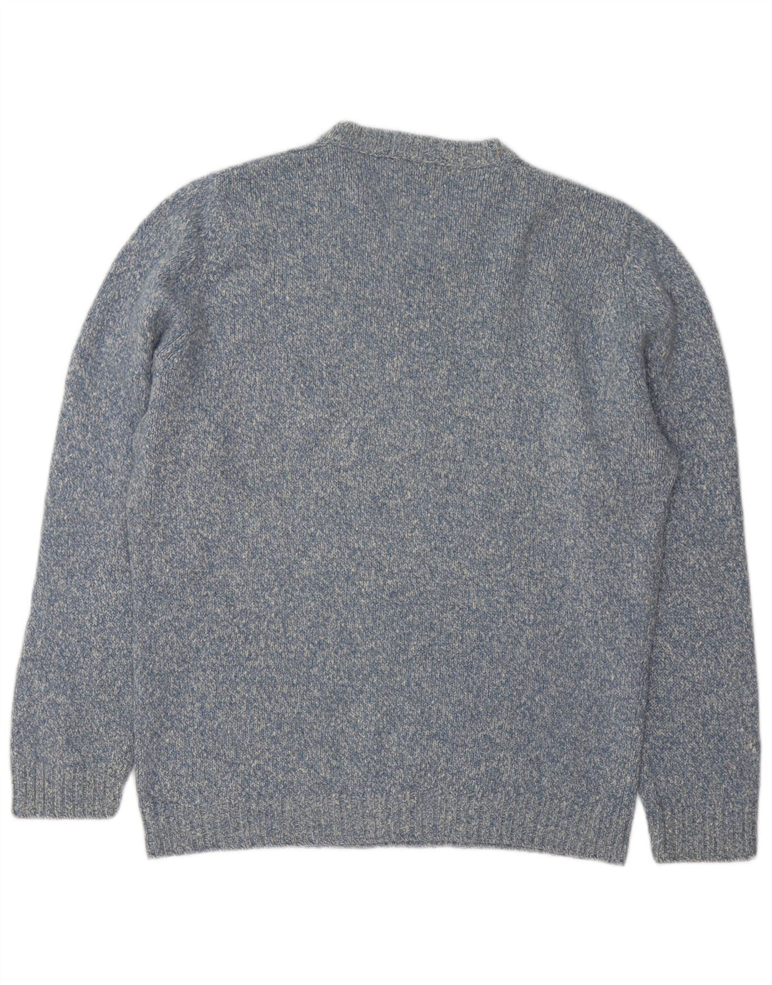 Gran Sasso Herren-Pullover mit Rundhalsausschnitt, Größe 48, mittelblau gefleckter Kaschmir