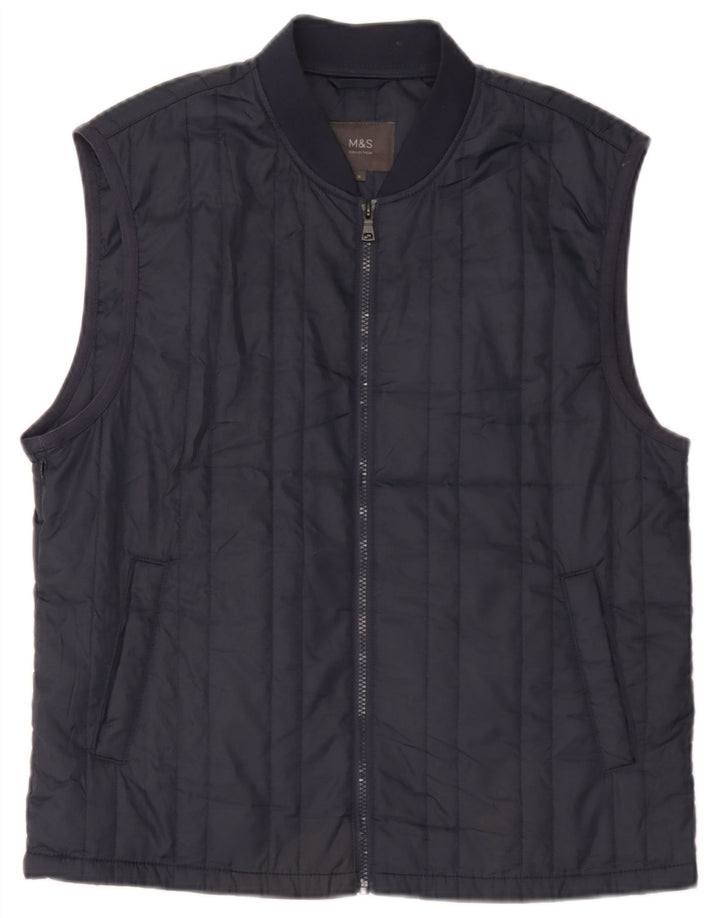 Marks & Spencer Herren Liner Gilet UK 38 Medium Marineblau Polyester