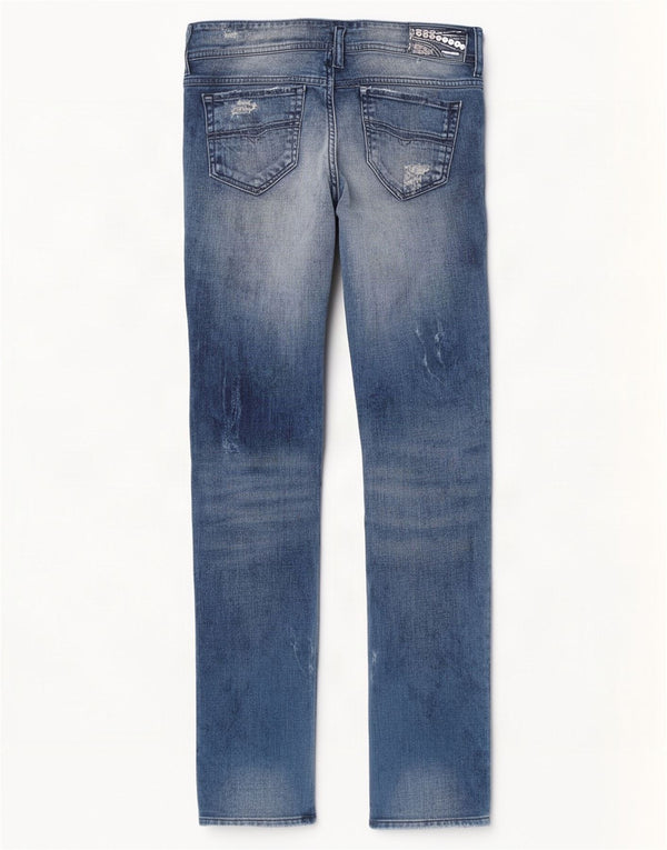 Diesel Damen Matic Distressed Slim Jeans W28 L32 Blaue Baumwolle