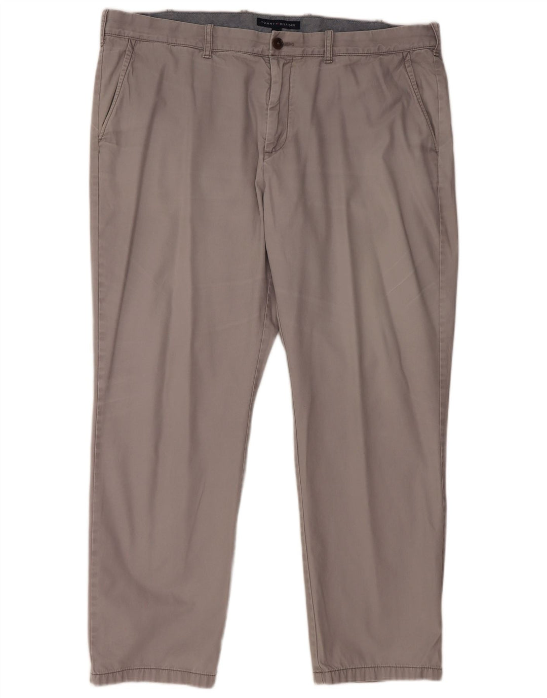 TOMMY HILFIGER Gerade Chinohose für Herren, W42, L32, graue Baumwolle