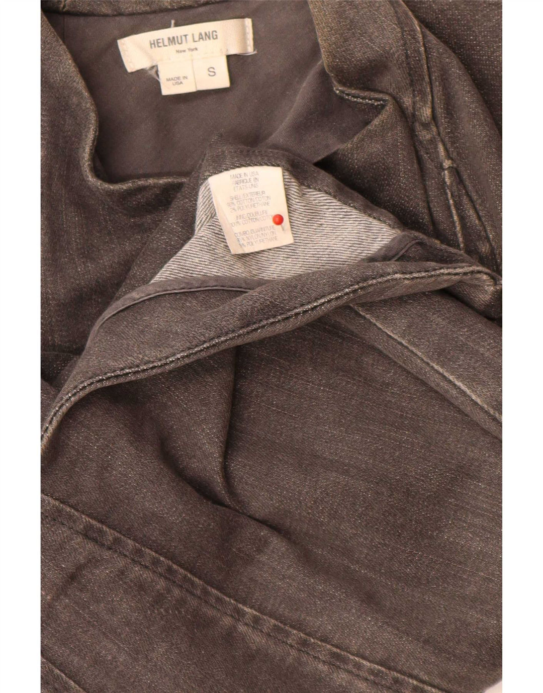Helmut Lang Damen Asymetrische Bikerjacke UK 10 Small Grau Farbblock
