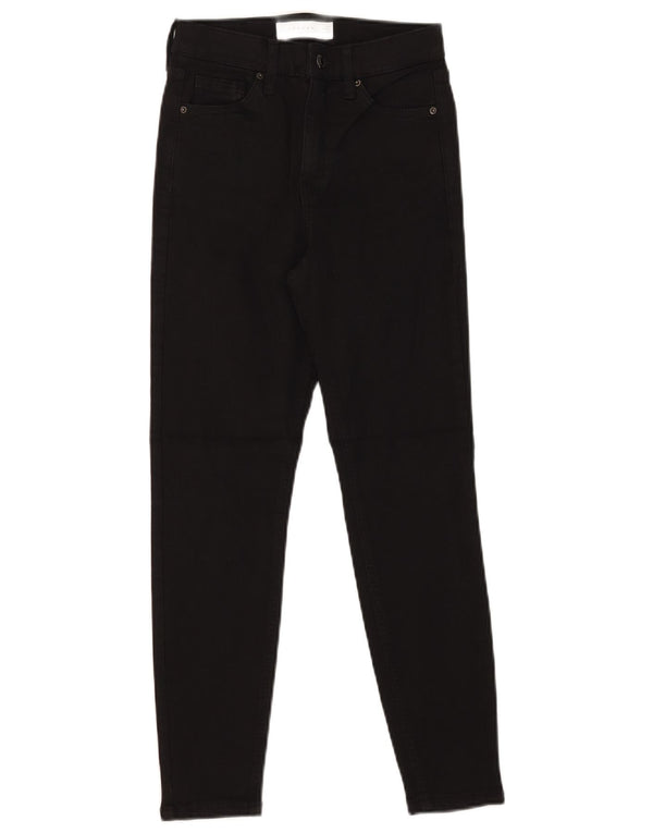 Topshop Damen Jamie Crop Skinny Jeans UK 8 Small W26 L24 Schwarz Baumwolle