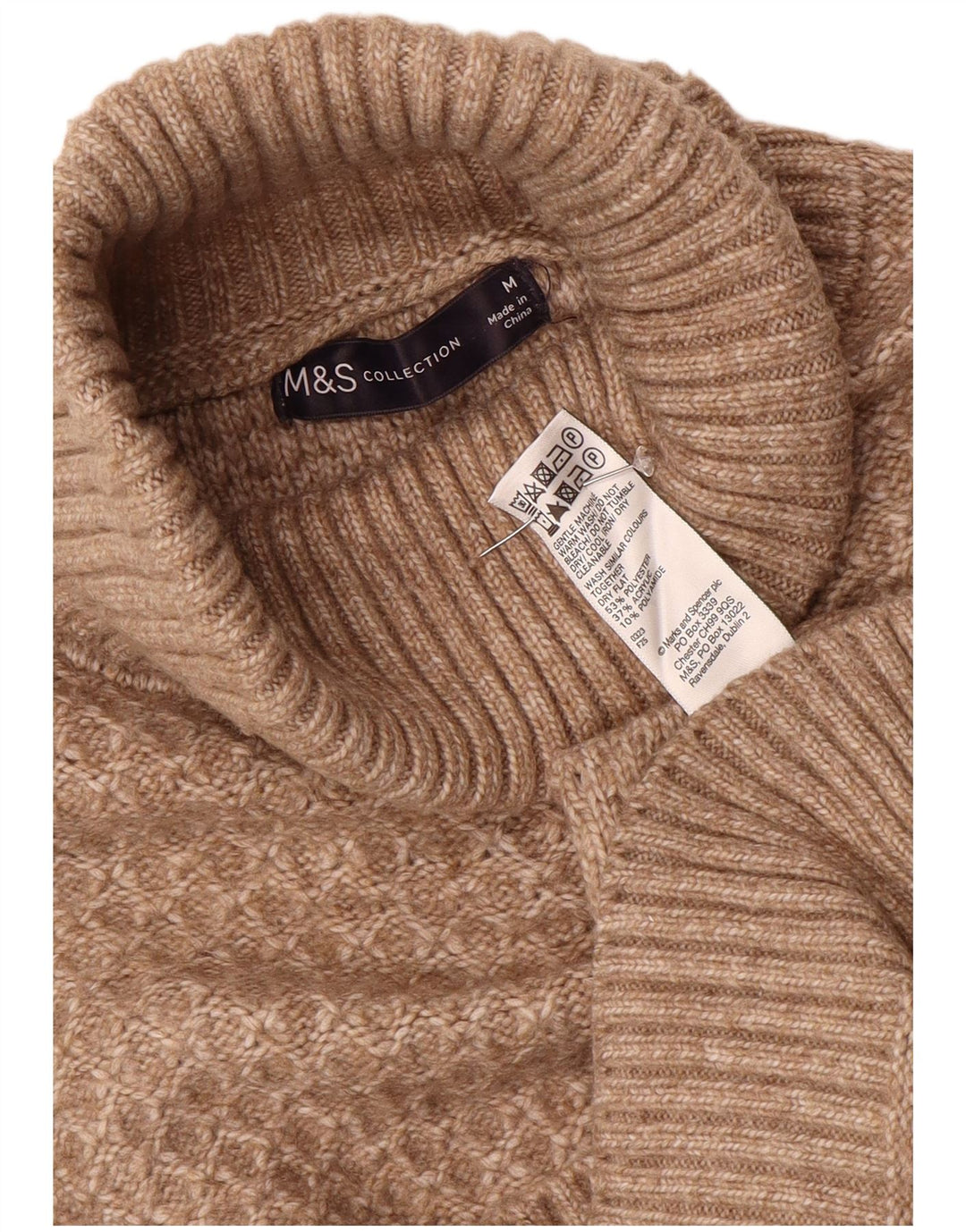 Marks & Spencer Rollkragenpullover für Damen, UK 14, Mittelbraun