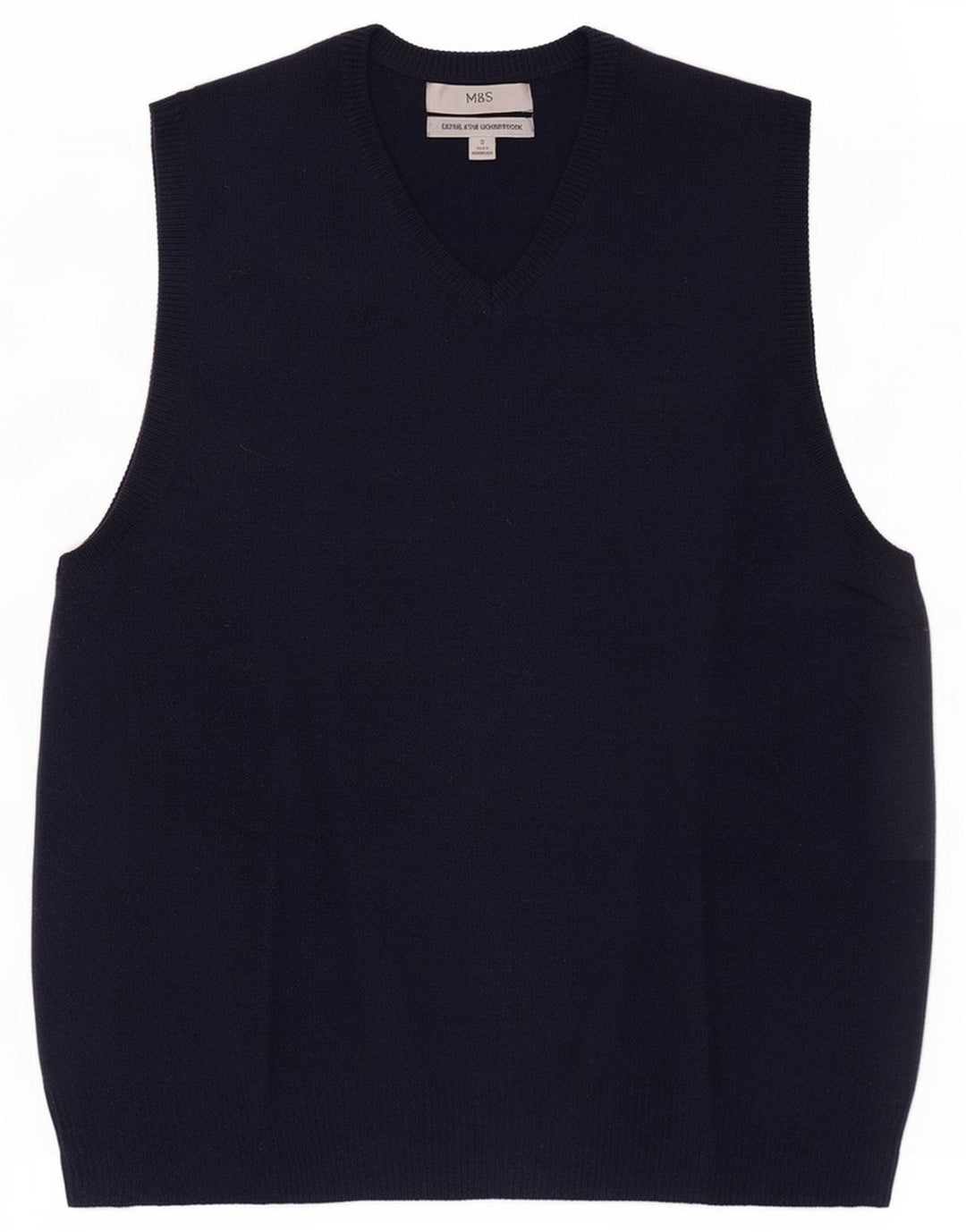 Marks & Spencer Herren Weste Tank Top Small Marineblaue Wolle