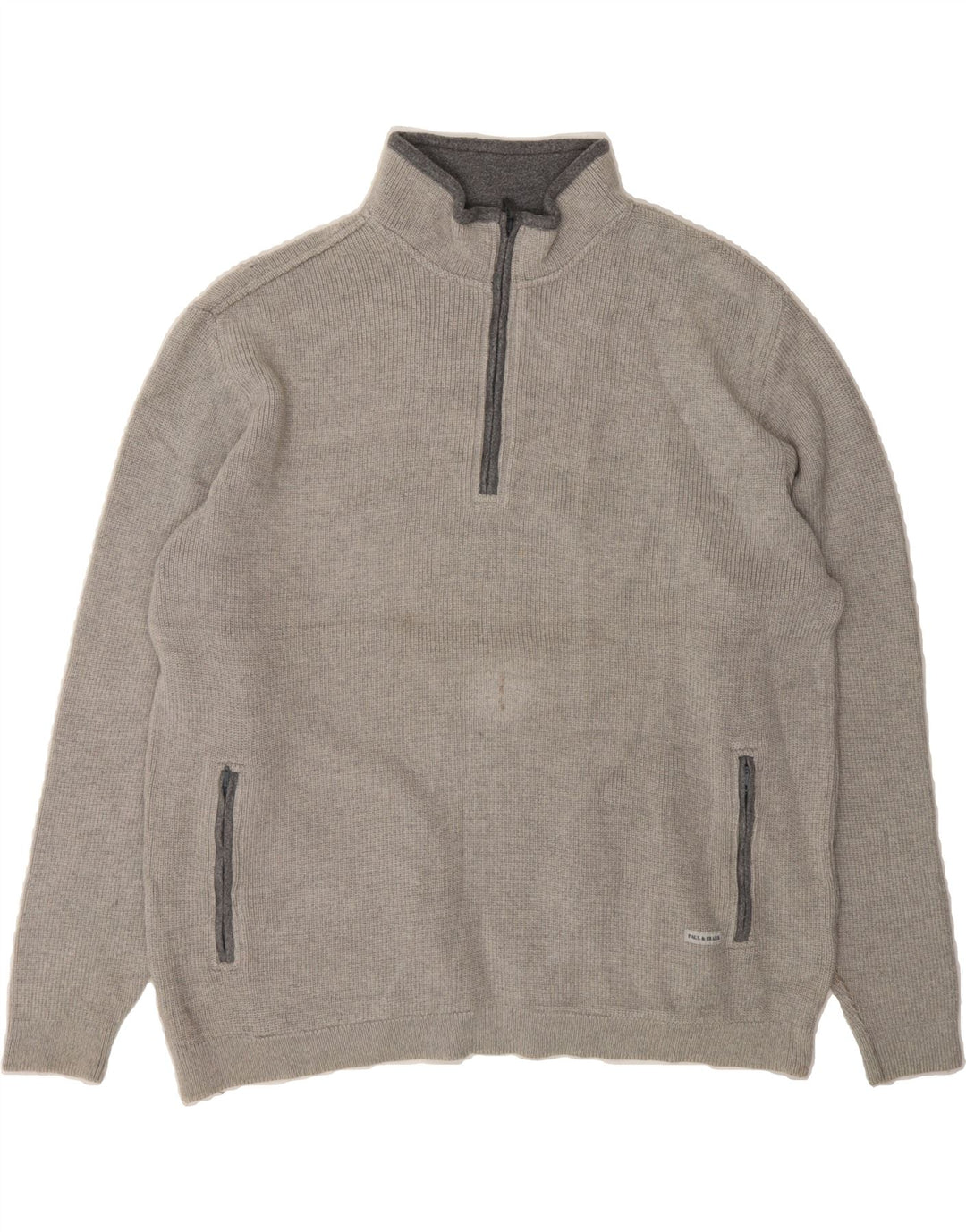 PAUL & SHARK Mens Zip Neck Jumper Sweater Large Grey New Wool Vintage Paul & Shark and Second-Hand Paul & Shark from Messina Hembry 