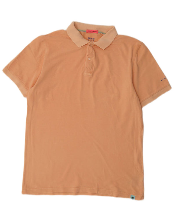 Scotch & Soda Herren Poloshirt Large Orange Baumwolle