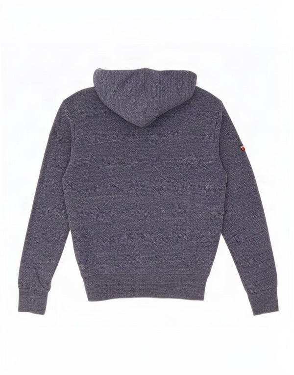 Superdry Herren-Kapuzenpullover mit grafischem Muster, mittelmarineblau gesprenkelte Baumwolle