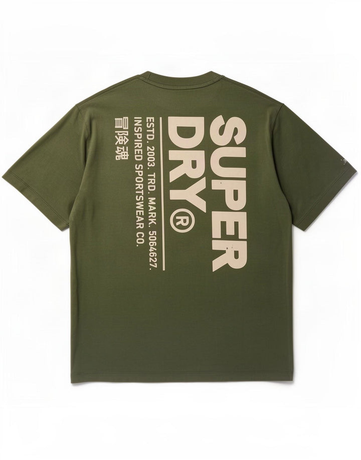 Superdry Herren-T-Shirt mit Grafik, Größe L, aus grüner Baumwolle