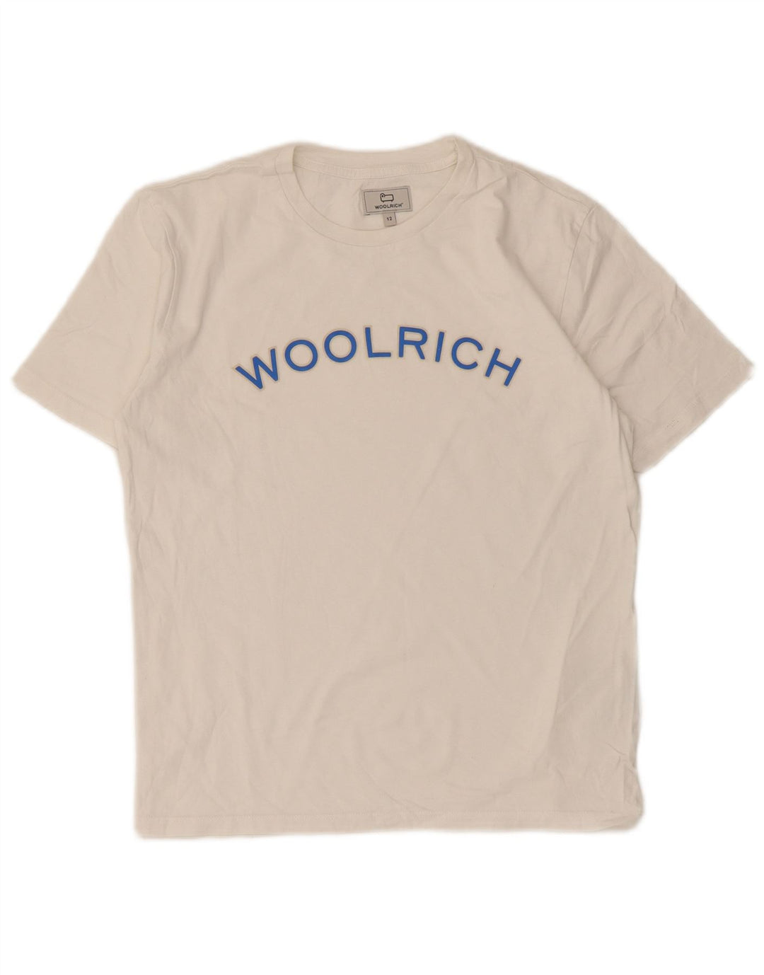 Woolrich Jungen-T-Shirt mit Grafik, 11–12 Jahre, weiße Baumwolle