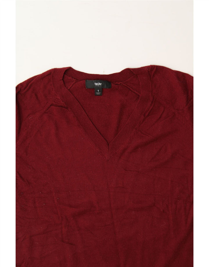 MOSSIMO Mens V-Neck Jumper Sweater Medium Red Nylon Vintage Mossimo and Second-Hand Mossimo from Messina Hembry 
