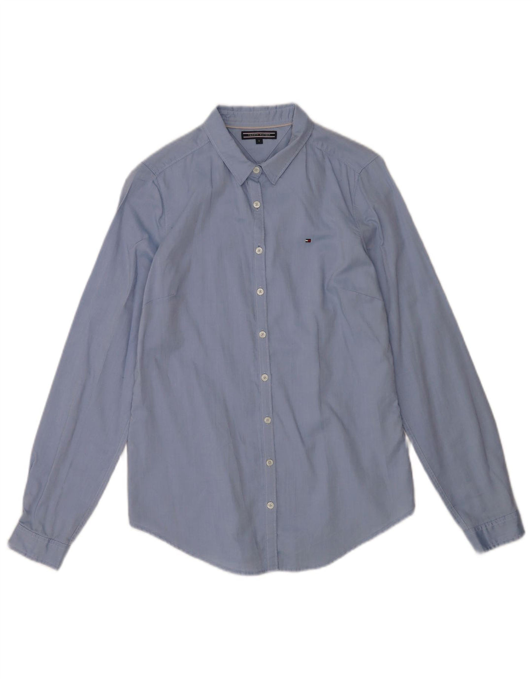 Tommy Hilfiger Damenhemd US 6 mittelblaue Baumwolle