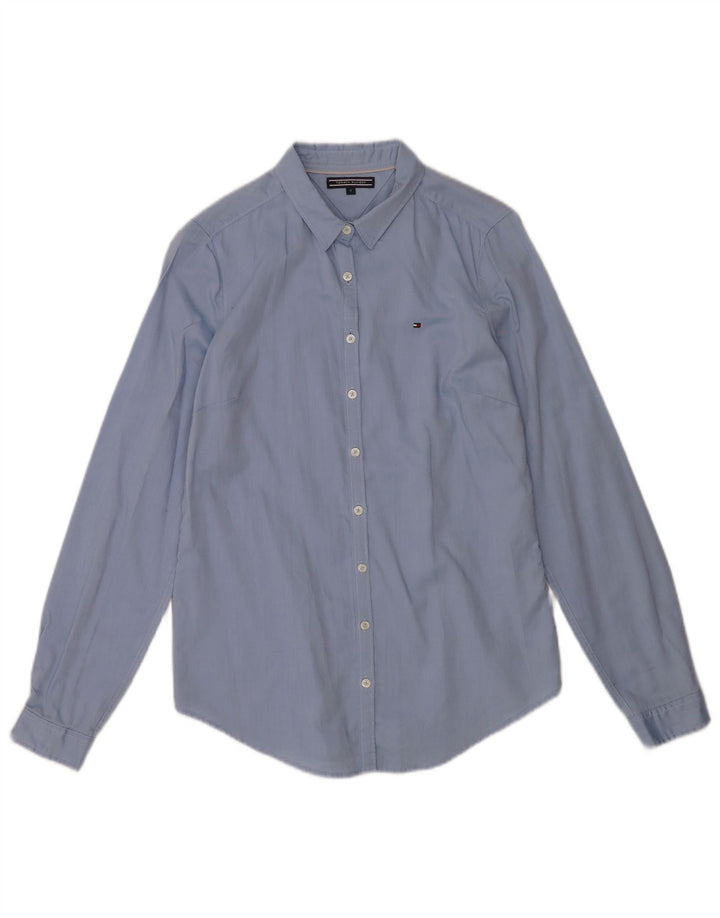 Tommy Hilfiger Damenhemd US 6 mittelblaue Baumwolle