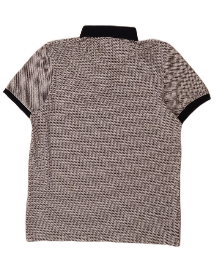 Ted Baker Herren-Poloshirt, Größe 4, groß, grau gefleckte Baumwolle