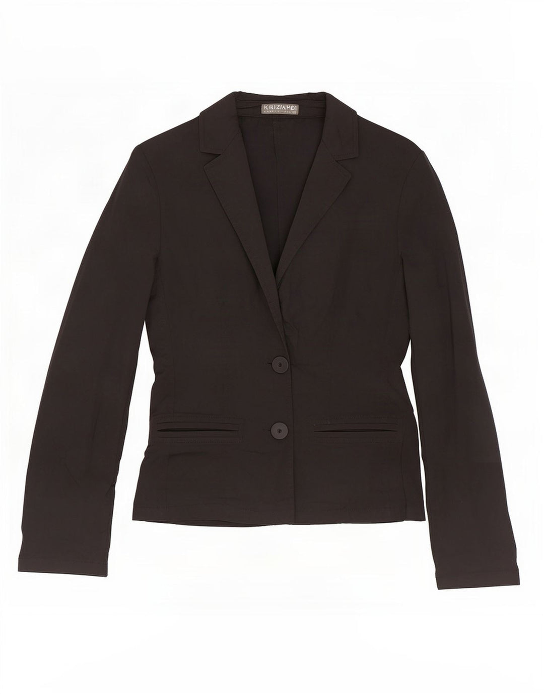 Krizia Poi Damen 2-Knopf-Blazerjacke IT 42 Mittelschwarz