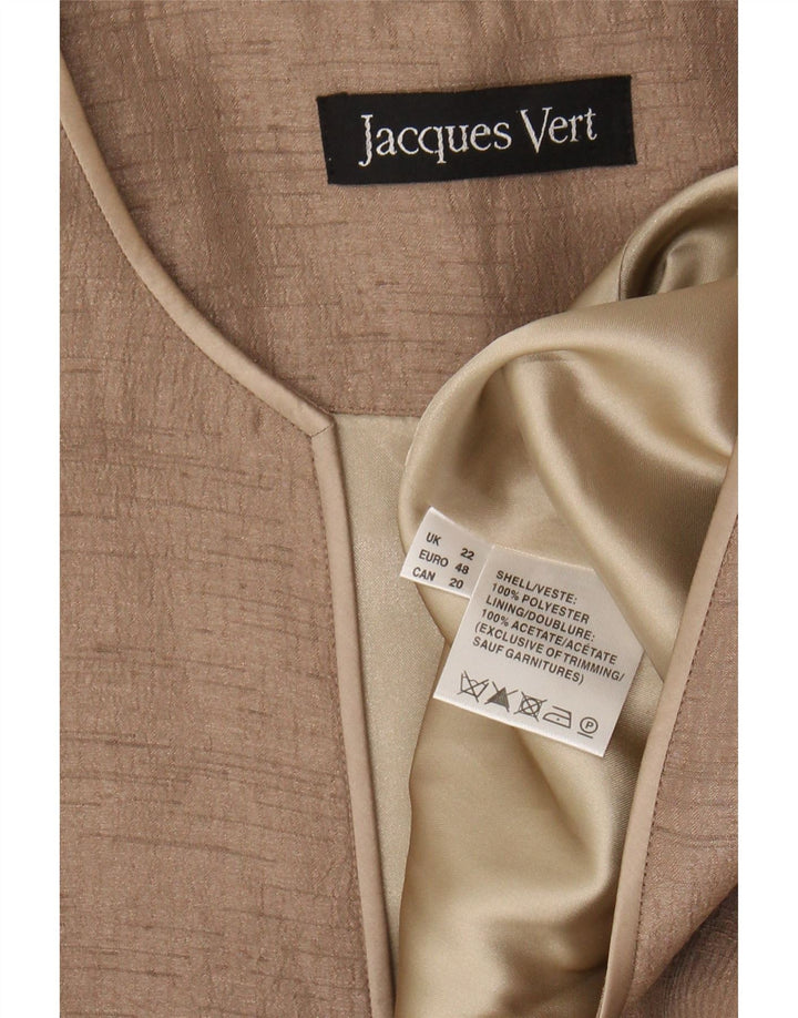 Jacques Vert Damen 1-Knopf-Blazerjacke UK 22 3XL Beige Polyester