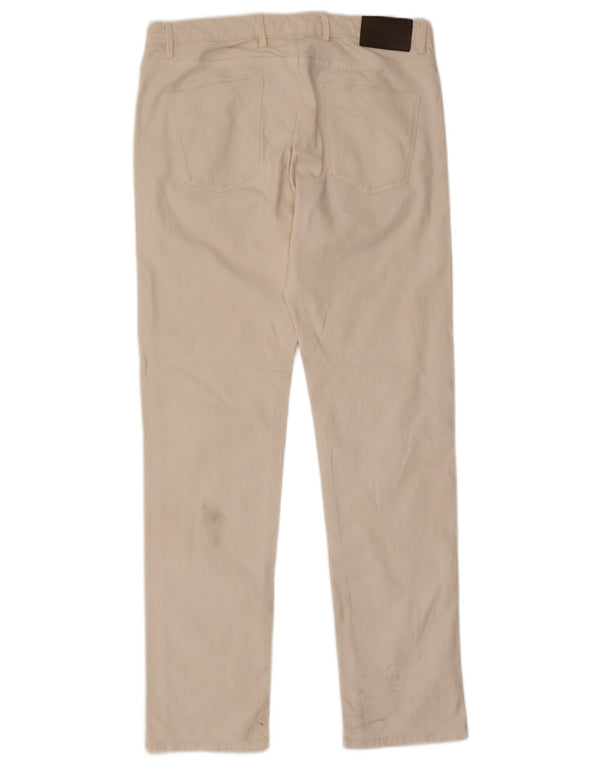 Massimo Dutti Damen Slim Jeans EU 42 Large W32 L31 Weiße Baumwolle