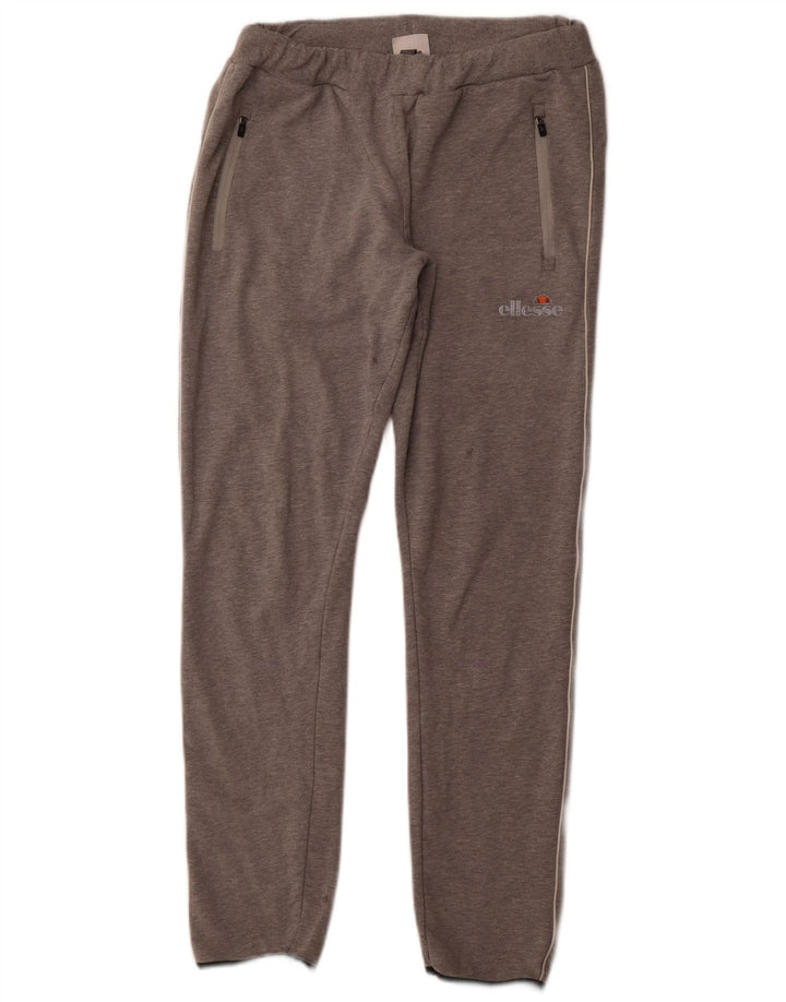ELLESSE Womens Tracksuit Trousers UK 14 Large Grey Cotton