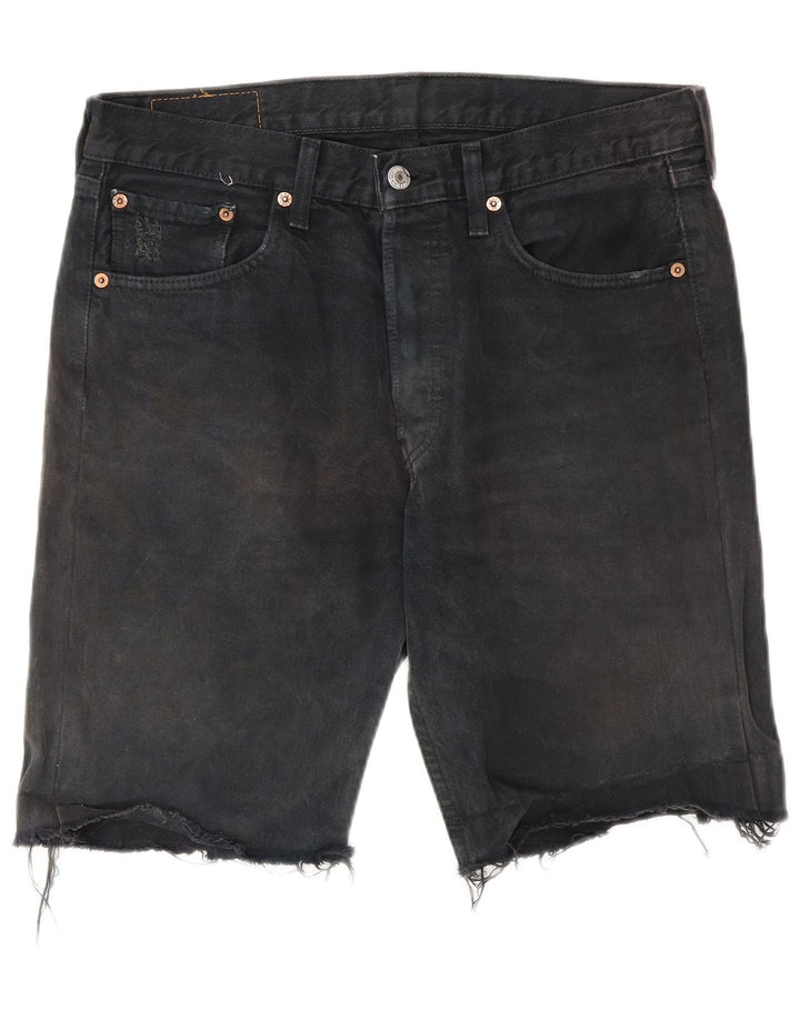 LEVI'S Herren 501 Denim Shorts W32 Mittelschwarze Baumwolle