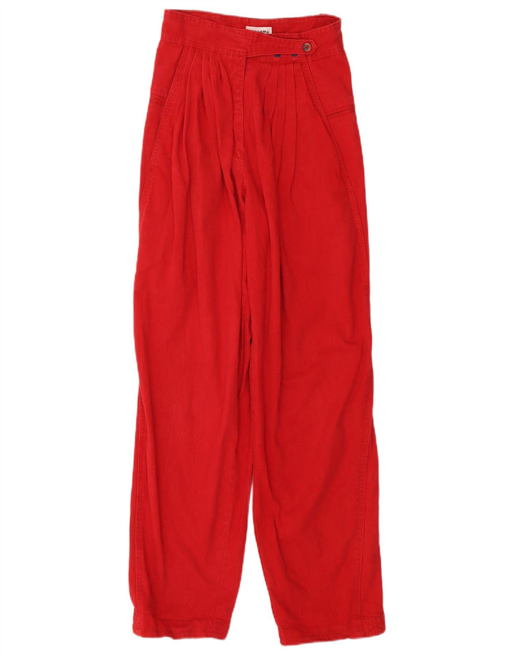 Vintage Damen Freizeithose mit Pegged, W24, L29, Rot