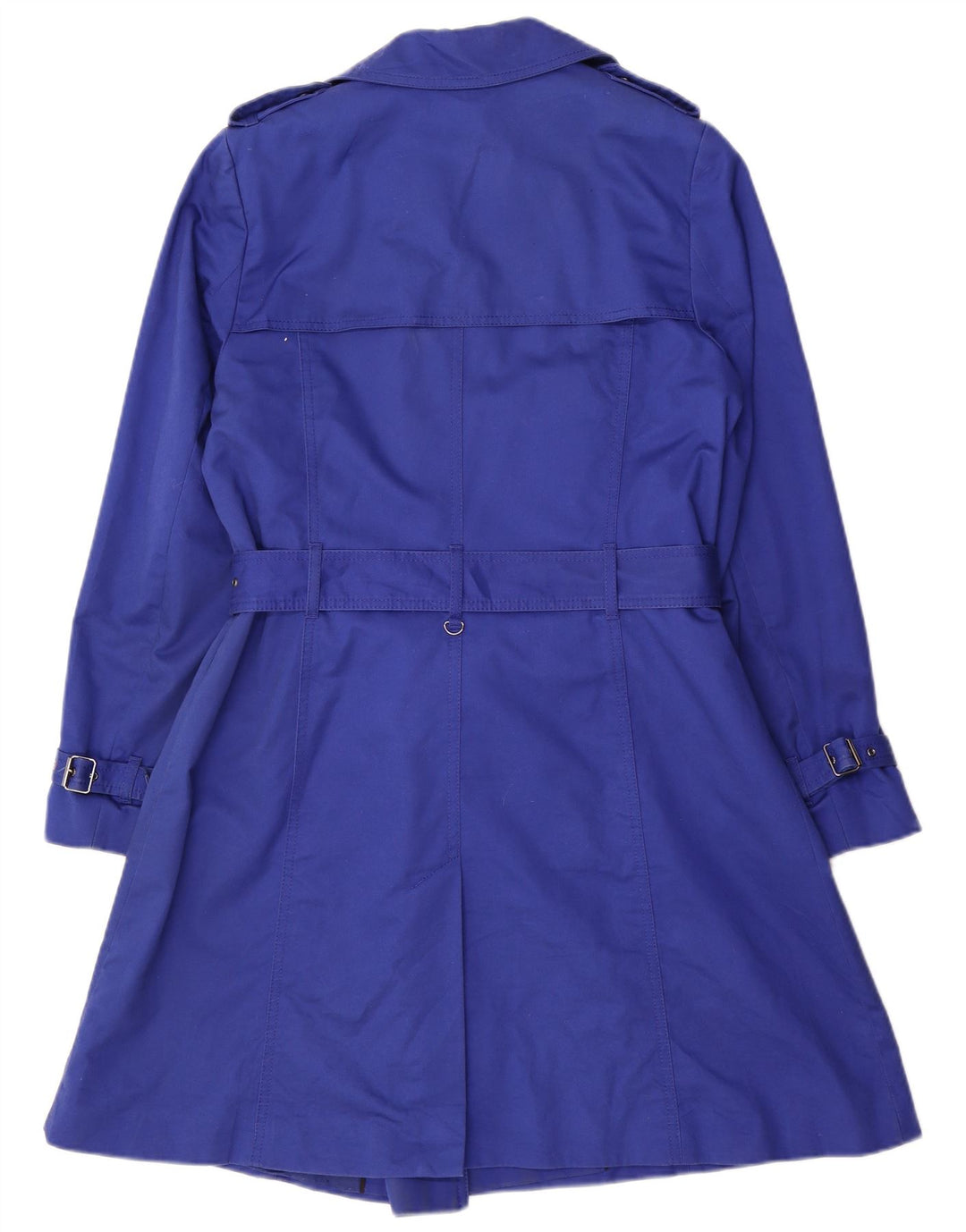 Marks & Spencer Damen Zweireihiger Trenchcoat UK 14 Mittelblaue Baumwolle