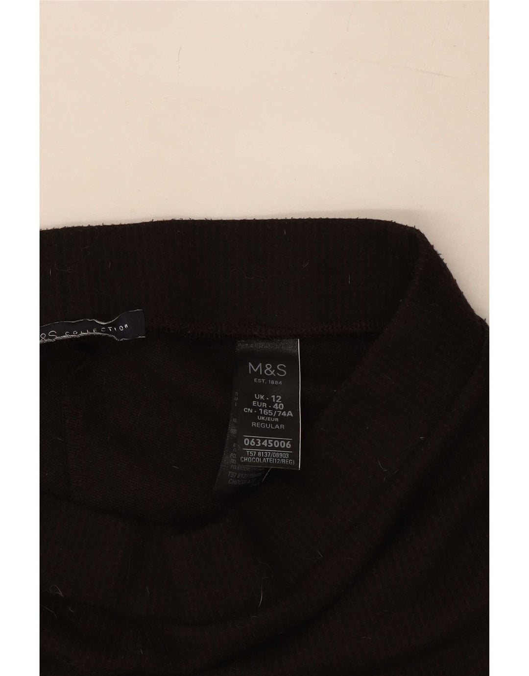 Marks & Spencer Damen Crop Leggings UK 12 Mittelbraunes Polyester