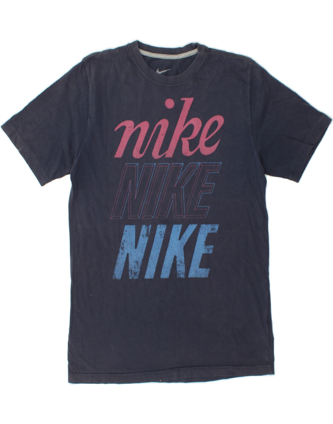 NIKE Mens Graphic T-Shirt Top Medium Navy Blue Cotton Vintage Nike and Second-Hand Nike from Messina Hembry 