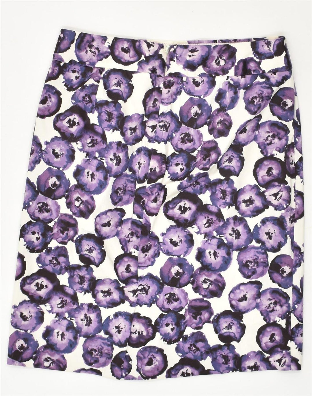 J. CREW Womens Straight Skirt US 6 Medium W30 Purple Floral Cotton | Vintage J. Crew | Thrift | Second-Hand J. Crew | Used Clothing | Messina Hembry 