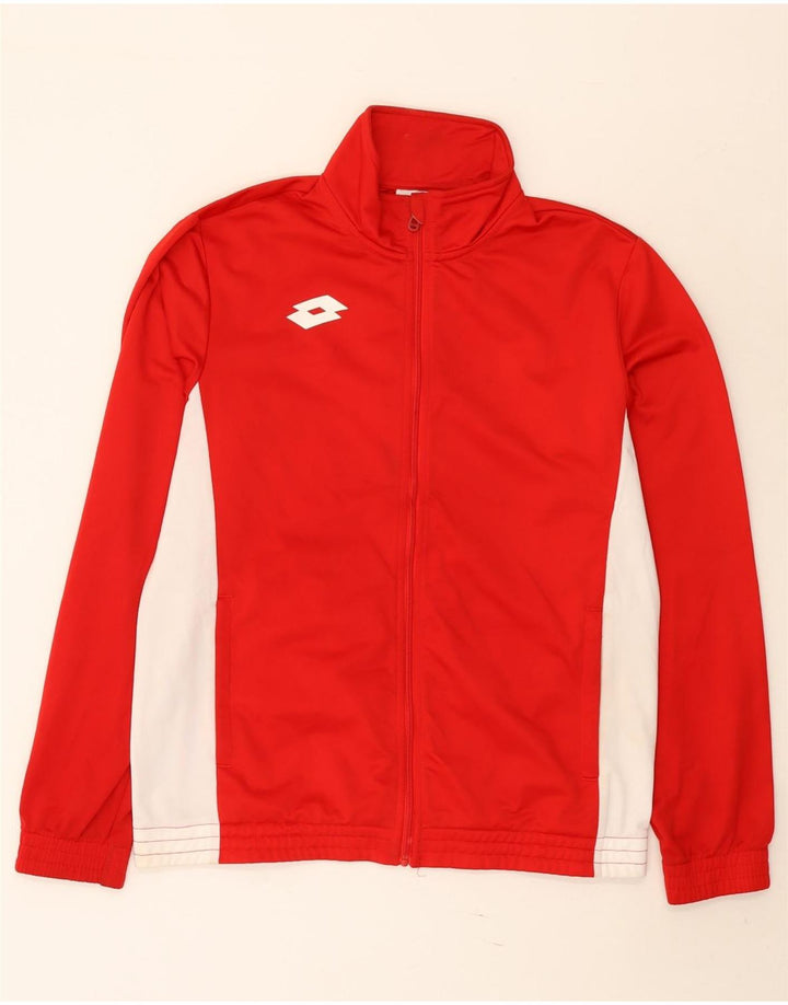 Lotto Herren-Trainingsanzug-Top-Jacke, großes rotes Farbblock-Polyester