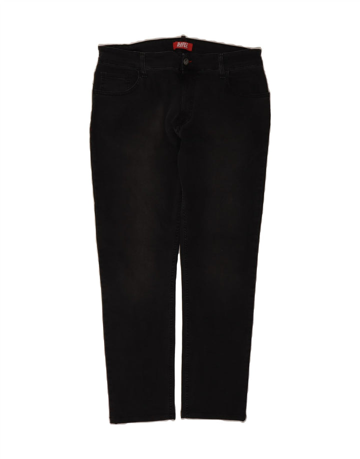 RIFLE Mens Slim Jeans IT 50 Large W36 L28 Black Cotton Vintage Rifle and Second-Hand Rifle from Messina Hembry 