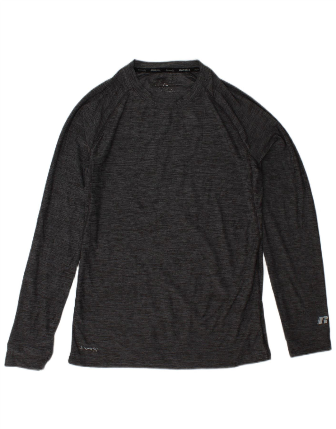 RUSSELL ATHLETIC Herren Dri-Power Top Langarm Klein Grau meliert