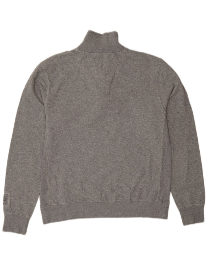 Champion Herren-Sweatshirt mit Reißverschluss am Hals, mittelgraue Baumwolle
