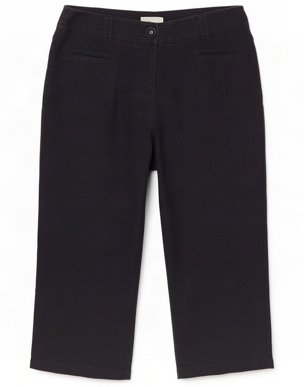 Marks & Spencer Damen Per Una Caprihose UK 12 Medium W30 L21 Schwarz