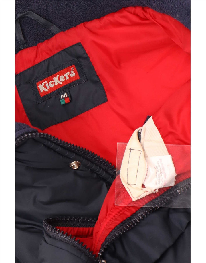 Kickers Wattierte Herrenjacke UK 38 Medium Navy Blue Colourblock Nylon