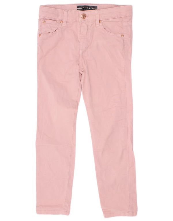 Guess Schmale Freizeithose für Mädchen, 4–5 Jahre, W22, L18, Rosa, Baumwolle