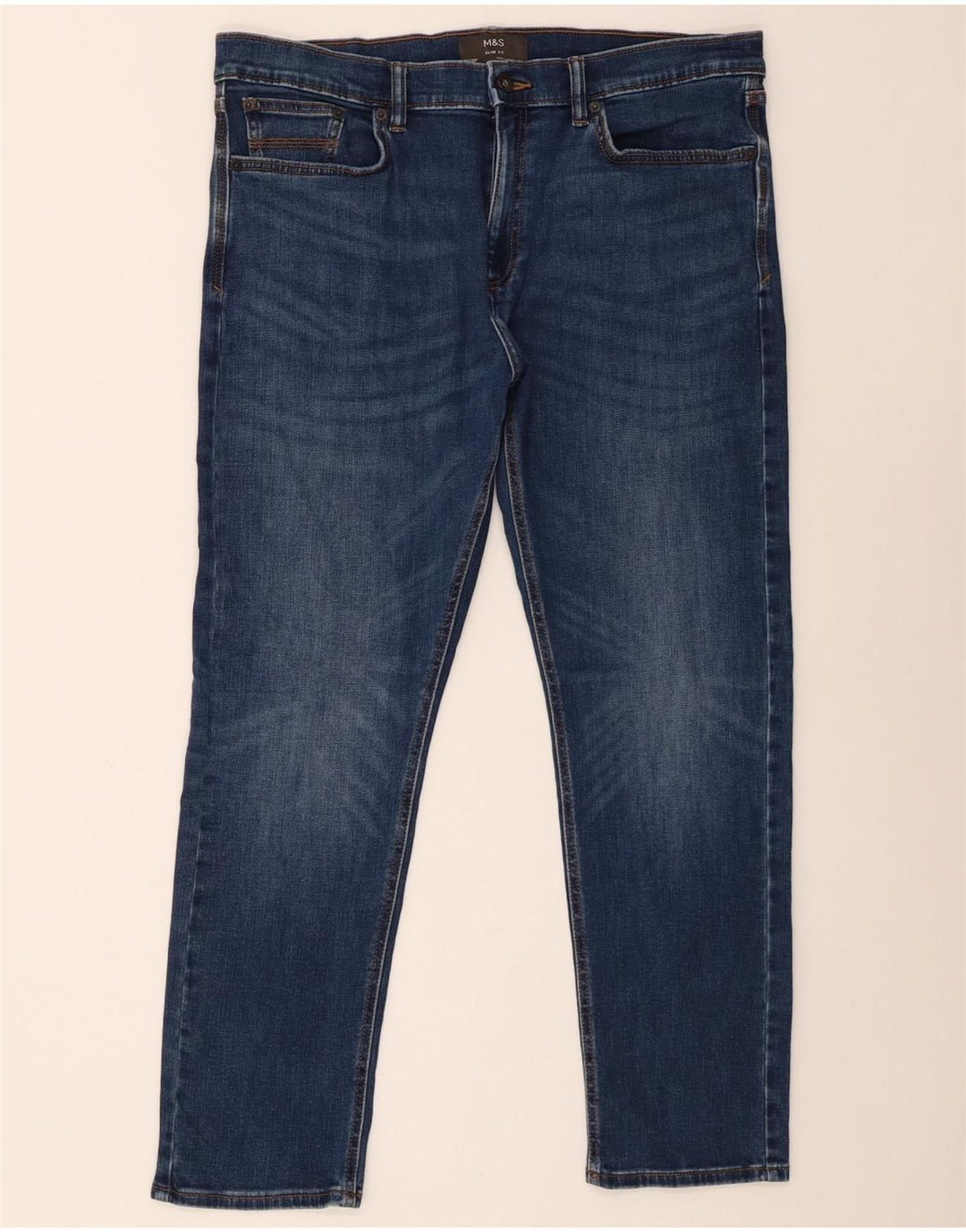 Marks & Spencer Herren Slim Jeans W36 L29 Blaue Baumwolle