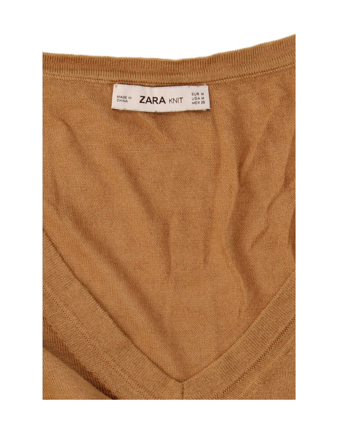 Übergroßer Pullover mit V-Ausschnitt von Zara für Damen, Gr. 14, Mittelbraun