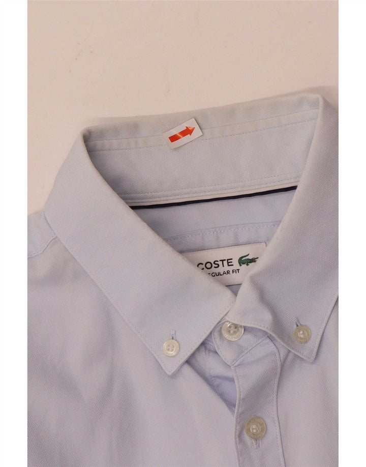 Lacoste Herren-Hemd mit normaler Passform, Größe 41 16, große blaue Baumwolle