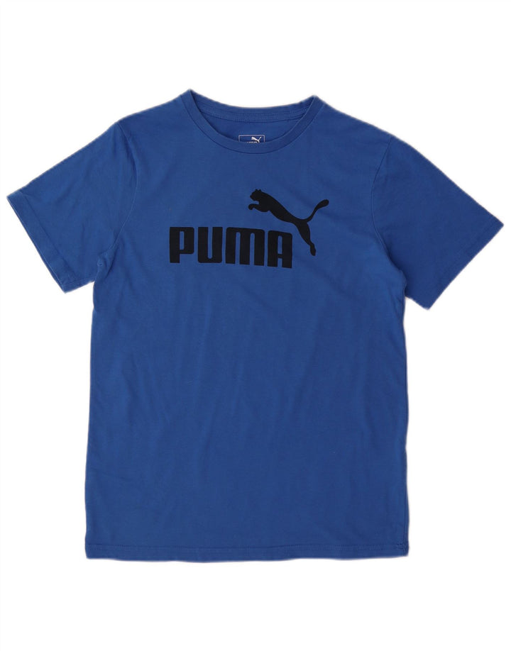 PUMA Jungen Graphic T-Shirt Top 14-15 Jahre Large Blau Baumwolle