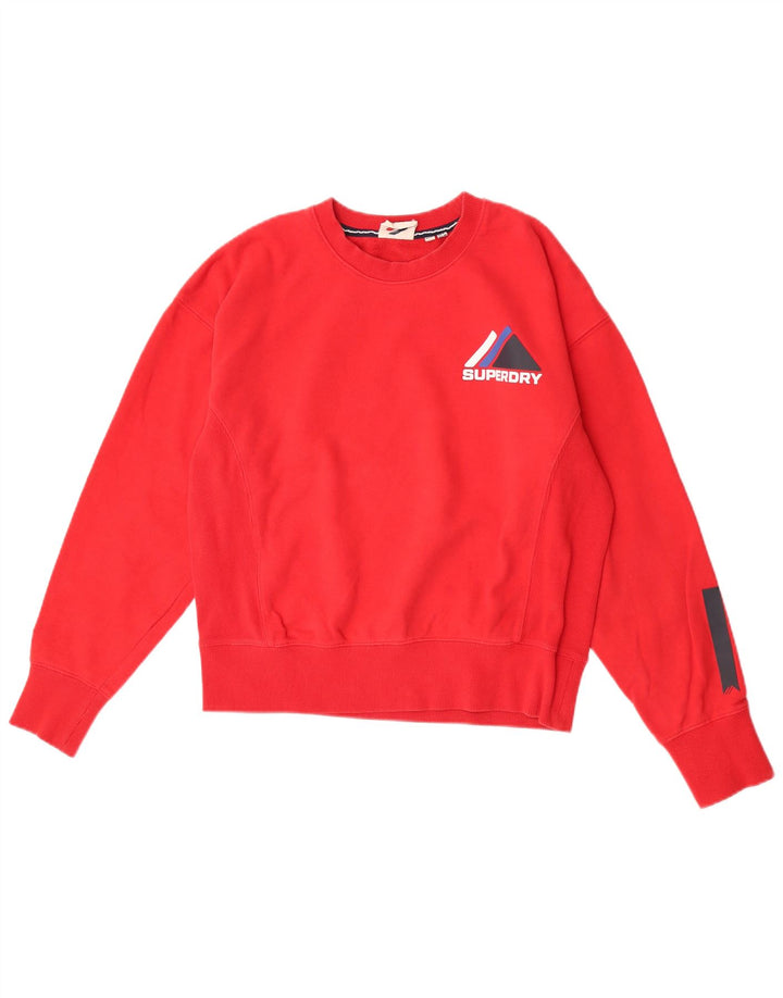Superdry Damen Grafik-Sweatshirt-Pullover UK 12 Mittelrote Baumwolle