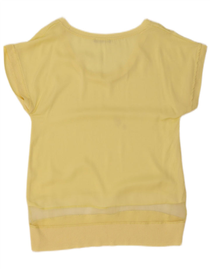 Zara Damen Bluse Top UK 10 Small Gelb