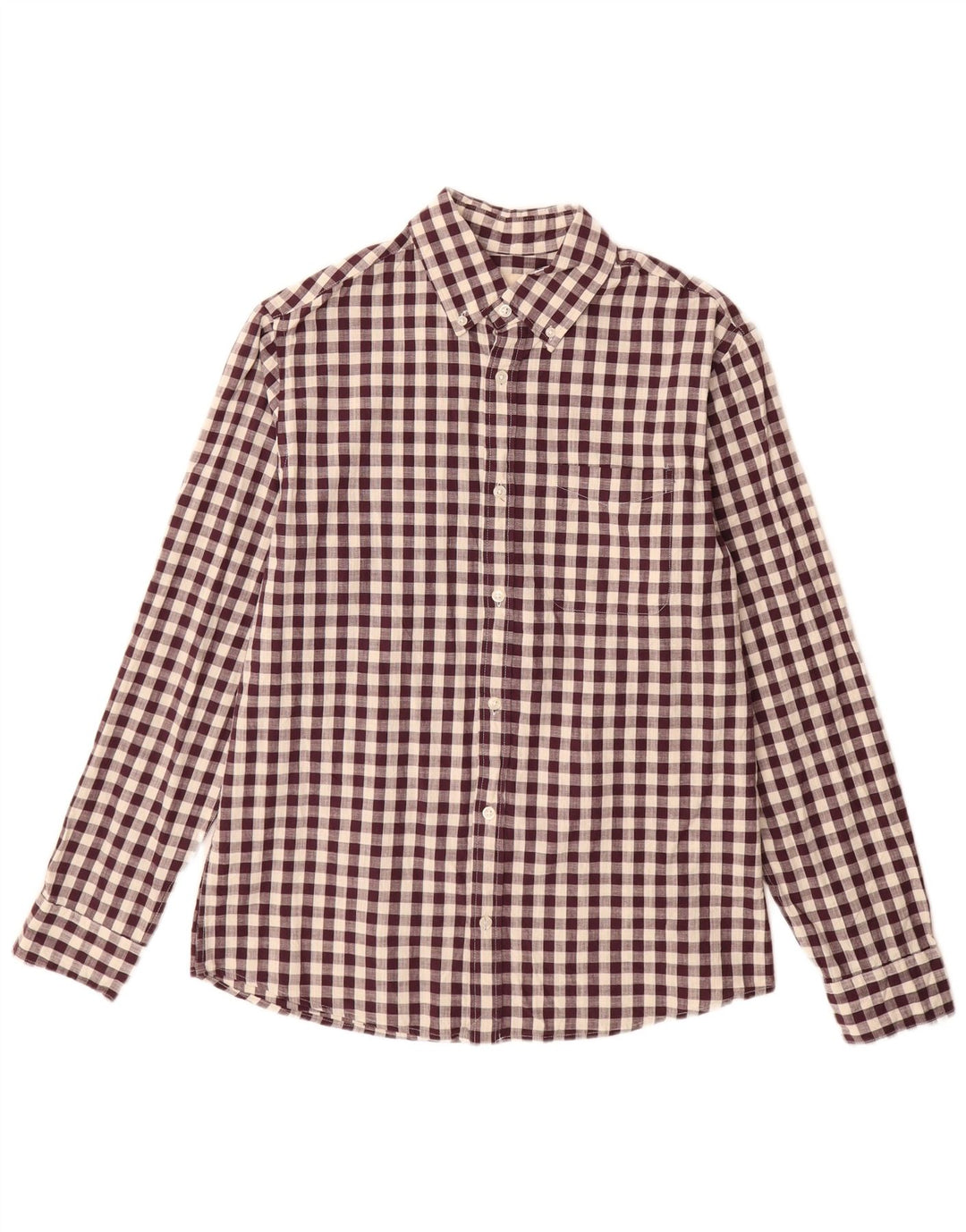 Jack & Jones Herren-Hemd, mittelgroß, Burgunderrot, Gingham-Baumwolle
