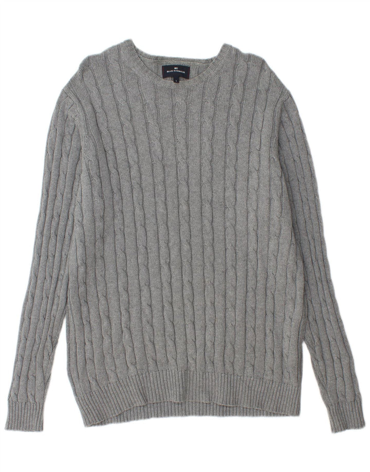 Marks & Spencer Herren Blue Harbor U-Boot-Ausschnitt-Pullover, Größe L, Grau