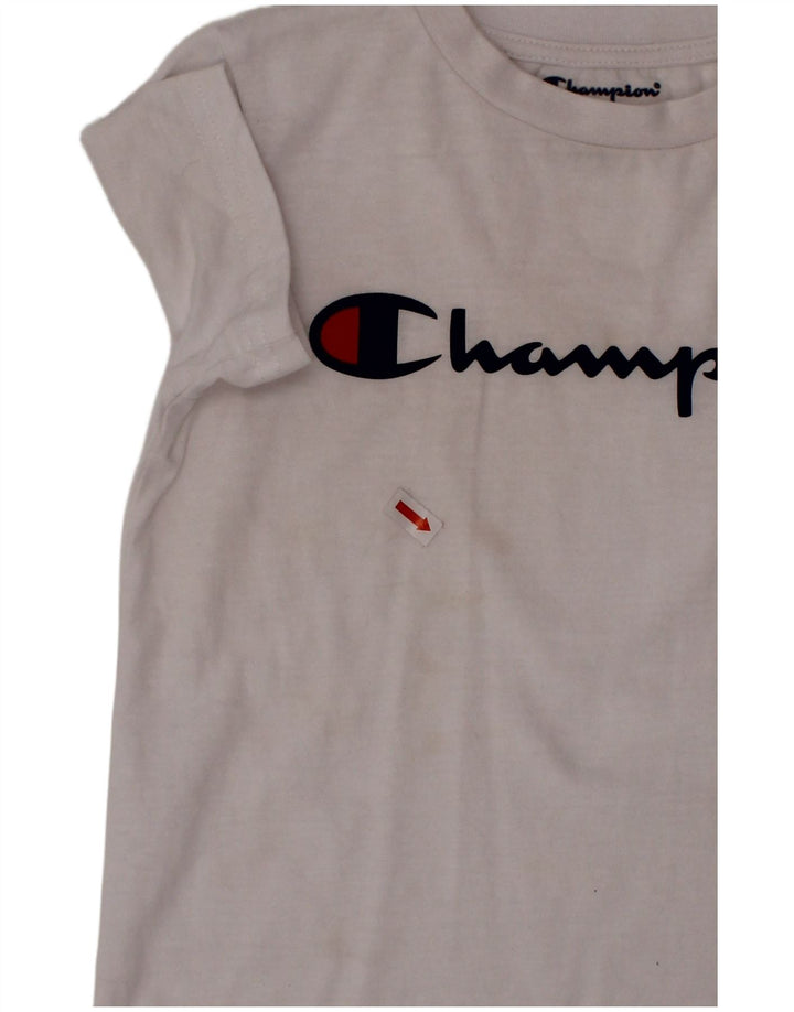 CHAMPION Jungen-T-Shirt mit Grafik, 4–5 Jahre, weiße Baumwolle