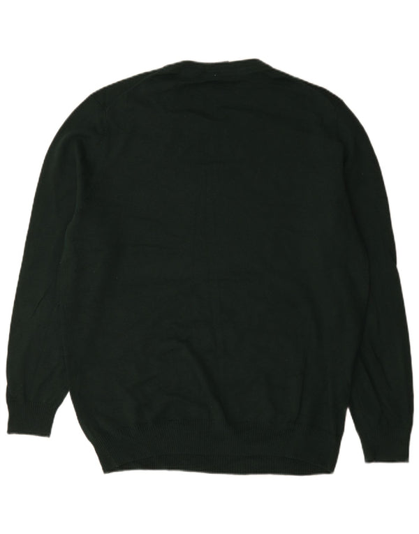 Lyle & Scott Herren-Pullover mit Rundhalsausschnitt, XL, grüne Baumwolle